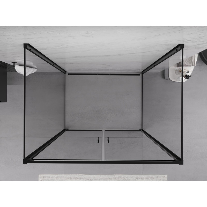Mexen Exo-B Duo 3S sprchový kout 3stranný otočný 90 x 100 cm, transparentní, černý - 814-090-100-70-00-3S