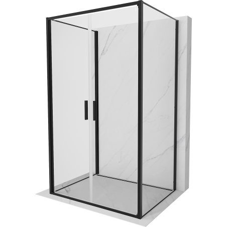 Mexen Exo-B Duo 3S sprchový kout 3-stranný závěsný 110 x 80 cm, transparentní, černý - 814-110-080-70-00-3S