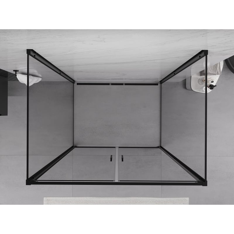 Mexen Exo-B Duo 3S sprchový kout 3-stranný závěsný 110 x 80 cm, transparentní, černý - 814-110-080-70-00-3S
