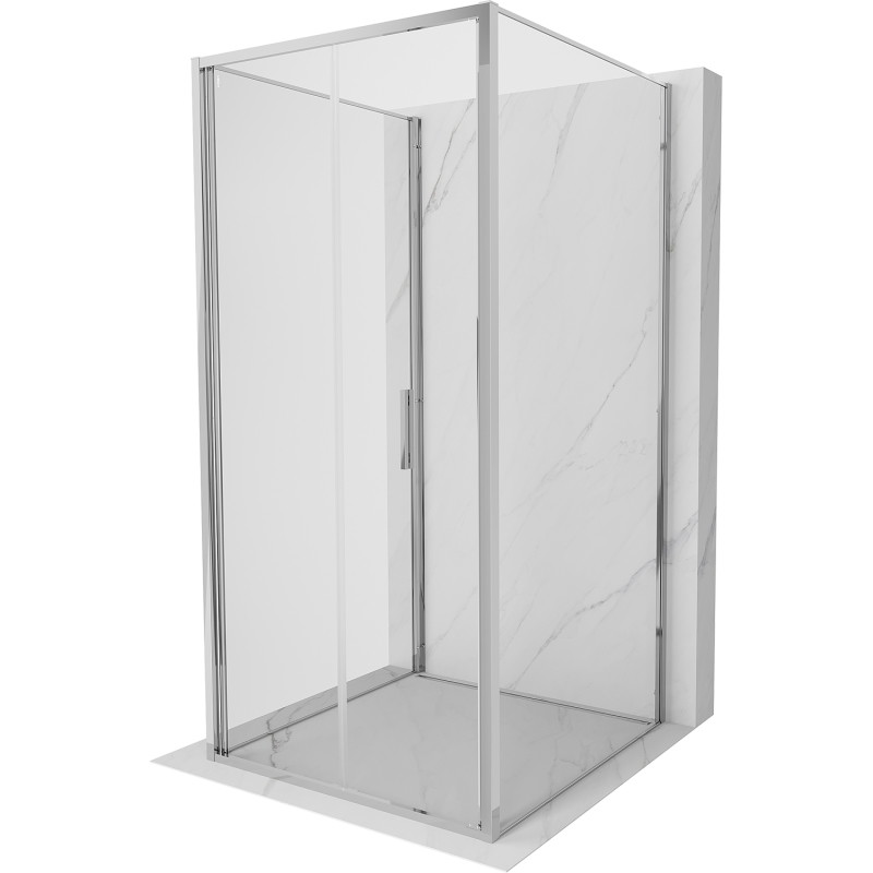 Mexen Exo-F 3S skládací sprchový kout třístranný 75 x 75 cm, transparentní, chrom - 816-075-075-01-00-3S