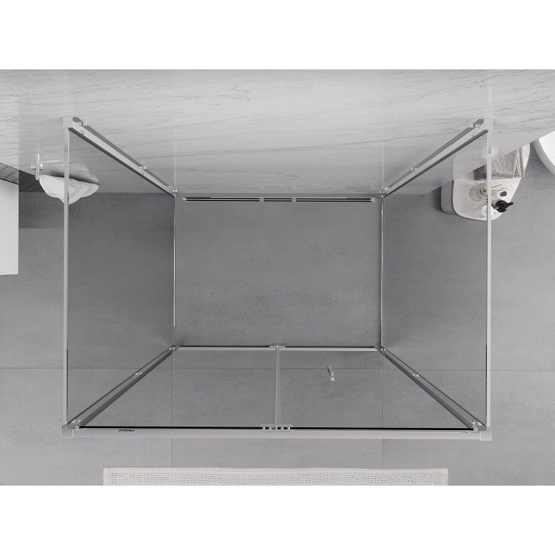 Mexen Exo-F 3S 3-stěnná sprchová kabina skládací 100 x 75 cm, transparentní, chrom - 816-100-075-01-00-3S