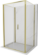 Mexen Exo-3S Třístranný sprchový kout skládací 85 x 80 cm, průhledný, zlatý - 816-085-080-50-00-3S