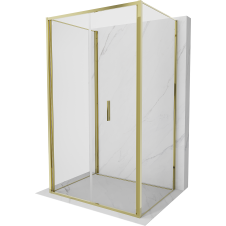 Mexen Exo-F 3S sprchový kout 3-stěnný skládací 95 x 80 cm, transparentní, zlatý - 816-095-080-50-00-3S