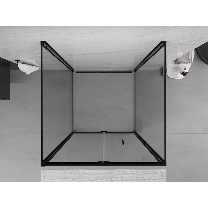 Mexen Exo-F 3S sprchový kout 3-stěnný skládací 80 x 80 cm, transparentní, černý - 816-080-080-70-00-3S