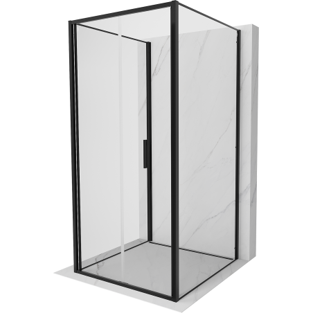 Mexen Exo-3S skládací třístranný sprchový kout 85 x 85 cm, transparentní, černý - 816-085-085-70-00-3S