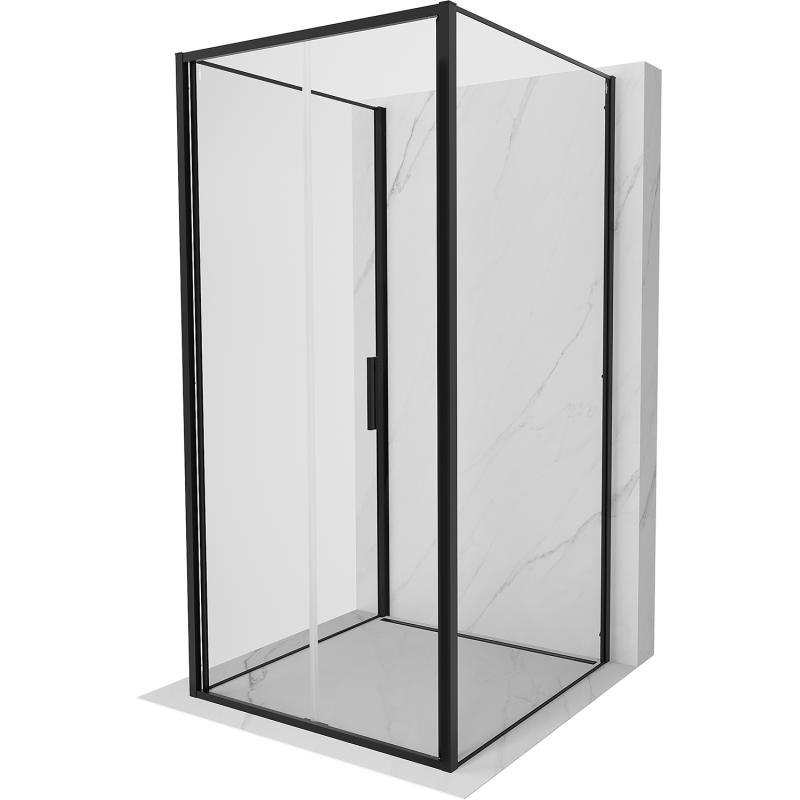 Mexen Exo-3S 3-stěnný sprchový kout sklopný 120 x 120 cm, transparentní, černý - 816-120-120-70-00-3S