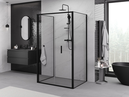 Mexen Exo-3S sprchový kout 3stěnný skládací 85 x 95 cm, transparentní, černý - 816-085-095-70-00-3S