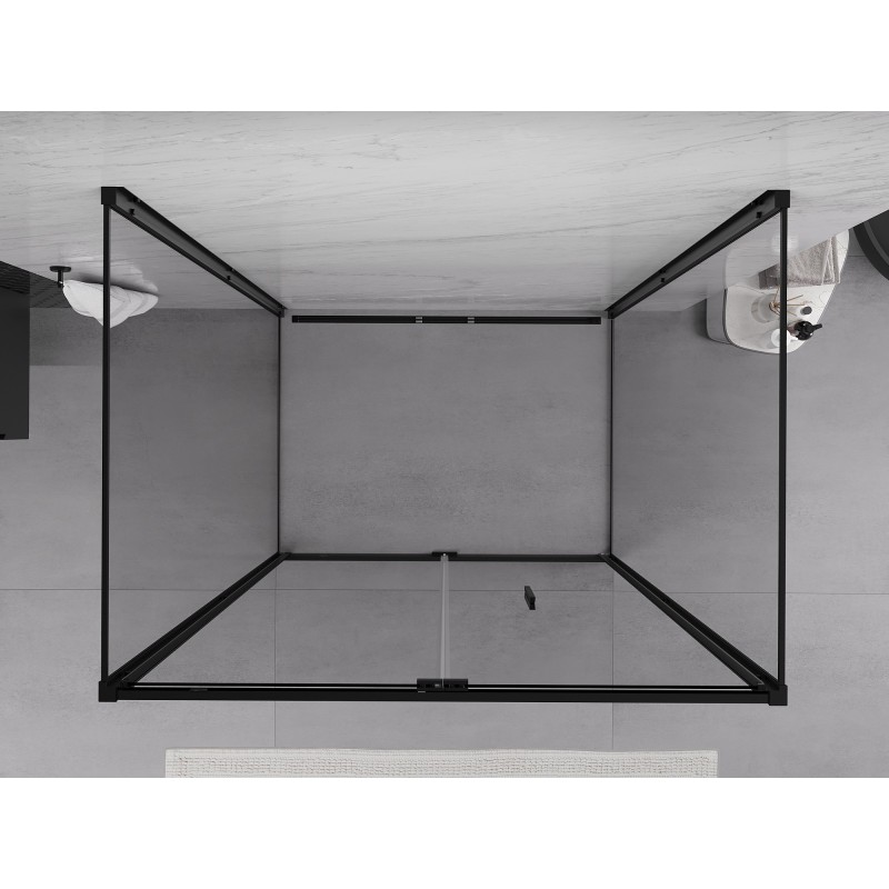 Mexen Exo-3S sprchový kout 3-stěnný skládací 90 x 100 cm, transparentní, černý - 816-090-100-70-00-3S