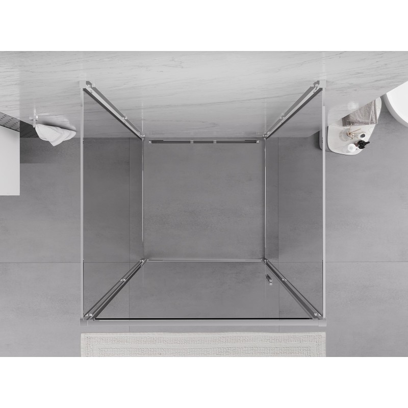 Mexen Exo-3S třístranný sprchový kout s otevíracími dveřmi 80 x 80 cm, transparentní, chrom - 817-080-080-01-00-3S