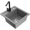 Mexen Vito granitový dřez s jednou komorou a kuchyňskou baterií Rita, šedý - 6503-71-670300-70