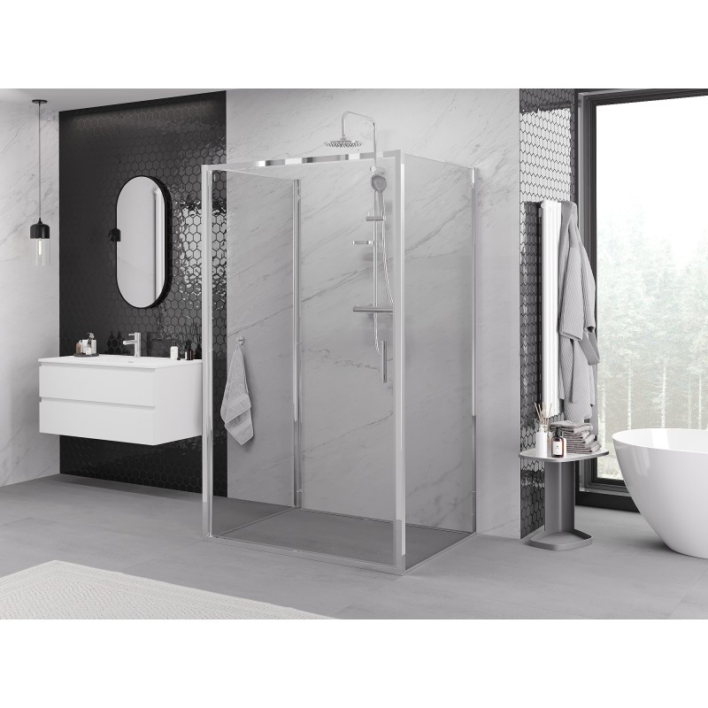 Mexen Exo-3S třístranný sprchový kout s otvíracími dveřmi 70 x 100 cm, transparentní, chrom - 817-070-100-01-00-3S