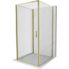 Mexen Exo-B 3S sprchový kout 3-stěnný křídlový 100 x 100 cm, transparentní, zlatý - 817-100-100-50-00-3S