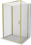 Mexen Exo-3S sprchový kout 3-stěnný otevírací 70 x 80 cm, transparentní, zlatý - 817-070-080-50-00-3S