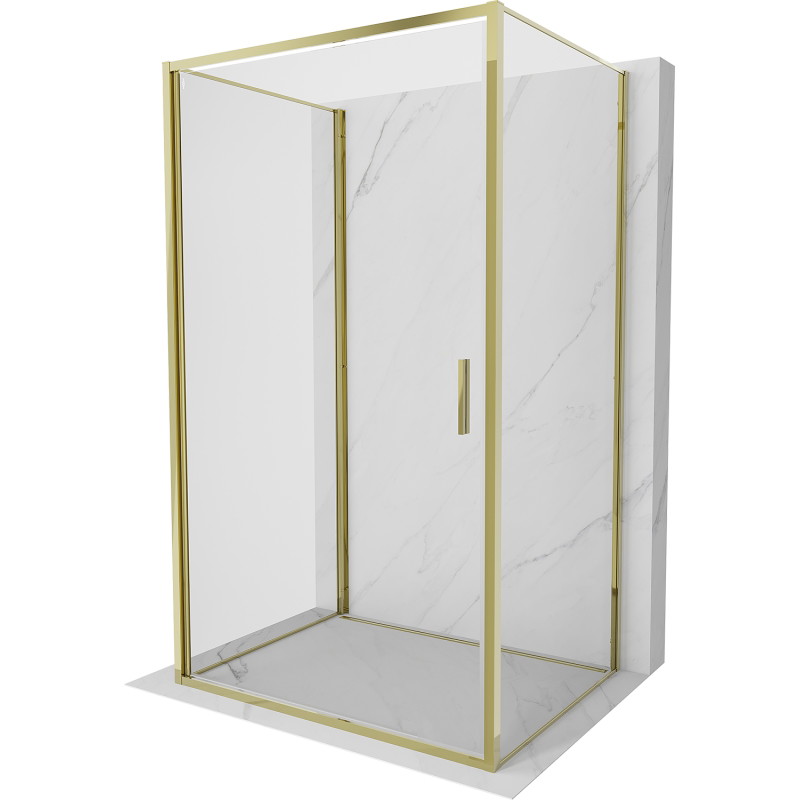 Mexen Exo-B 3S sprchový kout 3-stěnný otevírací 80 x 100 cm, transparentní, zlatý - 817-080-100-50-00-3S