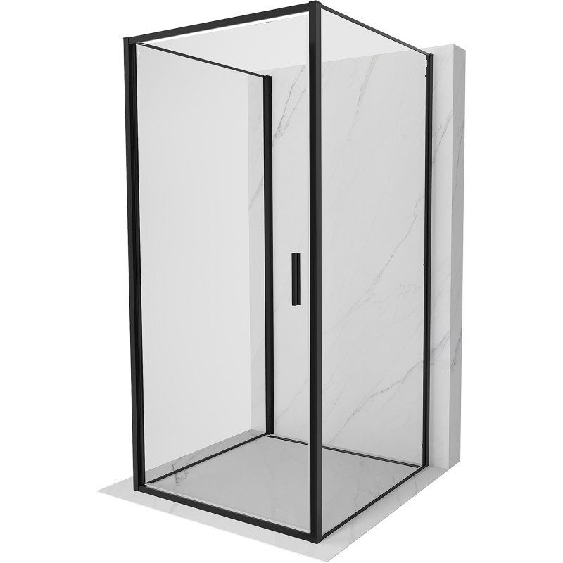 Mexen Exo-B 3S sprchový kout 3-stranný otevíratelný 85 x 85 cm, transparentní, černý - 817-085-085-70-00-3S