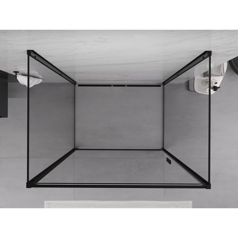 Mexen Exo-B 3S sprchový kout 3-stěnový sklápěcí 95 x 70 cm, transparentní, černý - 817-095-070-70-00-3S