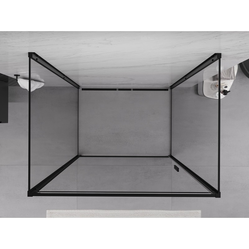 Mexen Exo-3S sprchový kout 3-stěnný, otočný, 95 x 85 cm, transparentní, černý - 817-095-085-70-00-3S