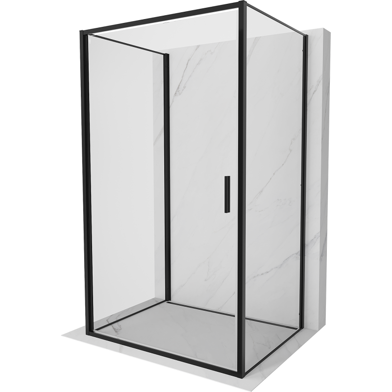 Mexen Exo-3S sprchový kout 3-stranný otočný 70 x 100 cm, průhledný, černý - 817-070-100-70-00-3S