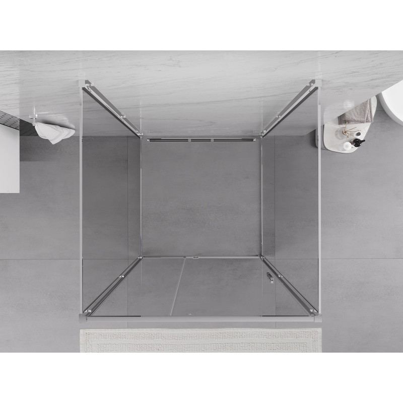 Mexen Exo-R 3S sprchový kout 3-stěnný otočný 95 x 95 cm, transparentní, chrom - 819-095-095-01-00-3S