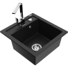 Mexen Vito granitový dřez 1-komorový s kuchyňskou baterií Rita, černý - 6503-77-670300-00