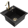 Mexen Vito granitový dřez 1-komorový s kuchyňskou baterií Rita, černý - 6503-77-670300-50