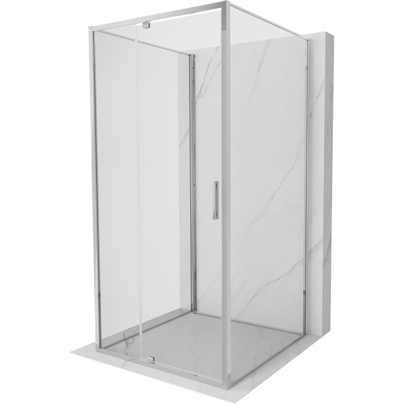 Mexen Exo-3S sprchový kout 3-stěnný otevírací 110 x 110 cm, transparentní, chrom - 819-110-110-01-00-3S