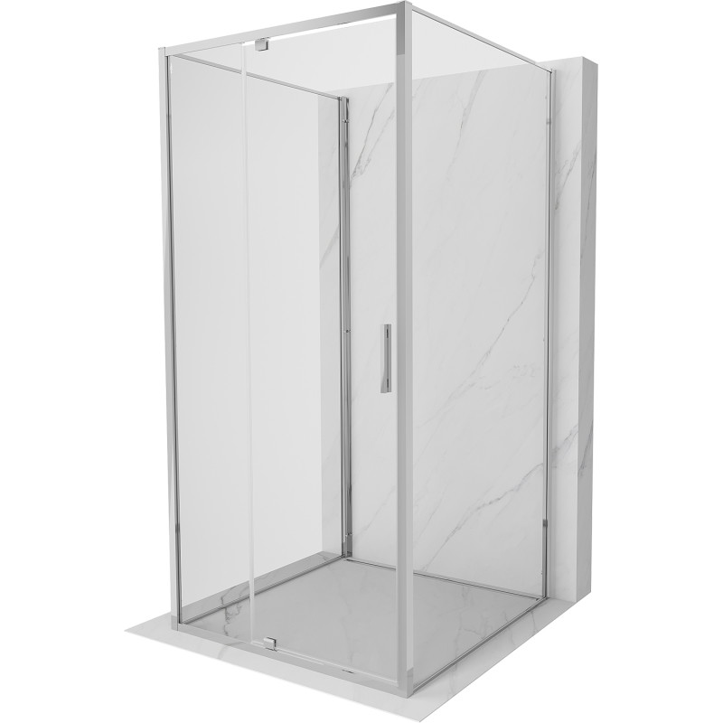 Mexen Exo-R 3S sprchový kout 3stranný křídlový 120 x 120 cm, transparentní, chrom - 819-120-120-01-00-3S