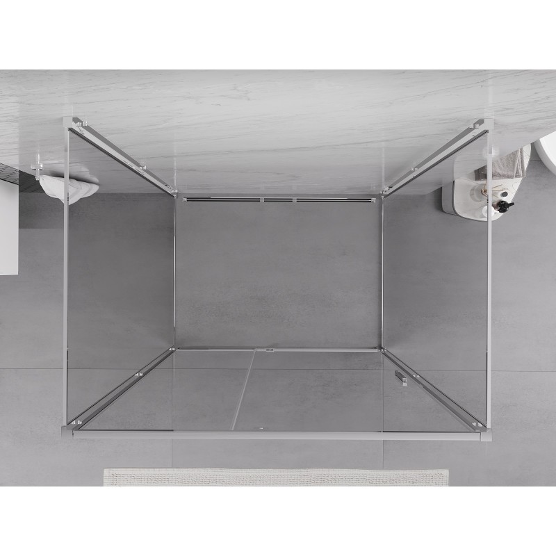 Mexen Exo-3S sprchový kout 3-stěnný otevírací 130 x 120 cm, transparentní, chrom - 819-130-120-01-00-3S