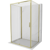 Mexen Exo-R 3S sprchový kout 3stěnný otevíratelný 130 x 90 cm, transparentní, zlatý - 819-130-090-50-00-3S