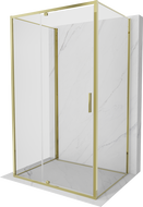 Mexen Exo-R 3S sprchový kout 3-stěnný křídlový 140 x 90 cm, transparentní, zlatý - 819-140-090-50-00-3S