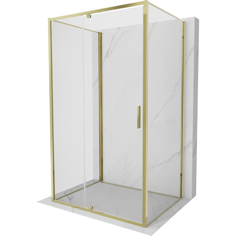 Mexen Exo-R 3S sprchový kout 3-stěnný s otvíracími dveřmi 115 x 95 cm, čirý, zlatý - 819-115-095-50-00-3S
