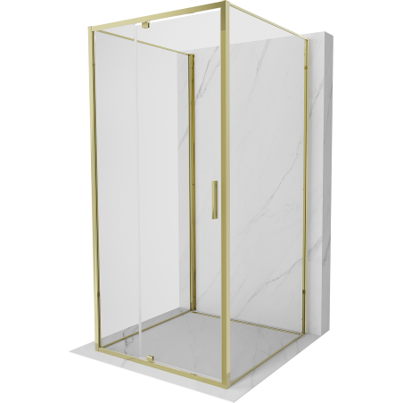 Mexen Exo-3S sprchový kout 3-stěnný otočný 120 x 120 cm, transparentní, zlatý - 819-120-120-50-00-3S