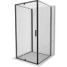 Mexen Exo-R 3S sprchový kout 3-stěnný otevíratelný 110 x 110 cm, transparentní, černý - 819-110-110-70-00-3S