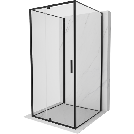 Mexen Exo-R 3S sprchový kout třístranný křídlový 120 x 120 cm, transparentní, černý - 819-120-120-70-00-3S