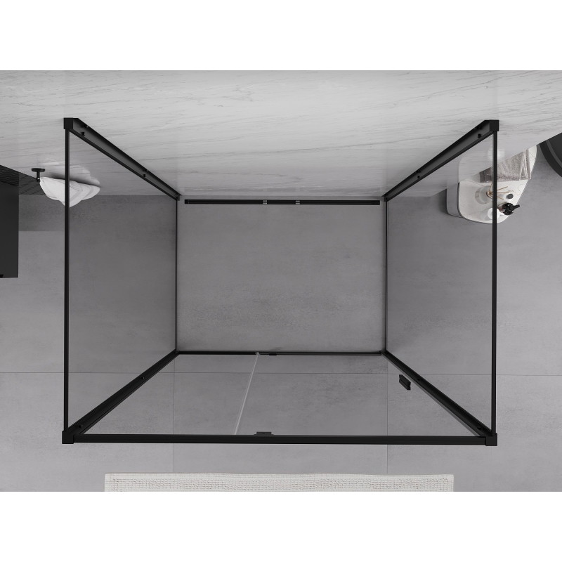 Mexen Exo-R 3S sprchový kout 3-stranný otevírací 120 x 85 cm, transparentní, černý - 819-120-085-70-00-3S
