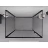 Mexen Exo-R 3S sprchový kout 3-stěnný, otočný 150 x 95 cm, transparentní, černý - 819-150-095-70-00-3S