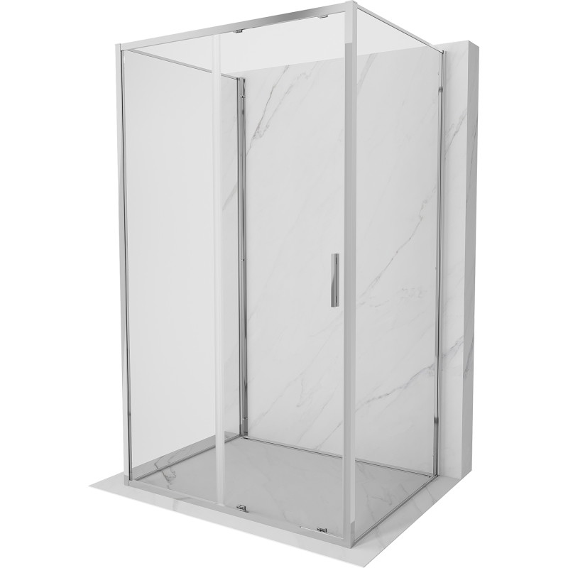 Mexen Exo-S 3S sprchový kout 3-stěnný roztažitelný 120 x 75 cm, průhledný, chrom - 8151-120-075-01-00-3S