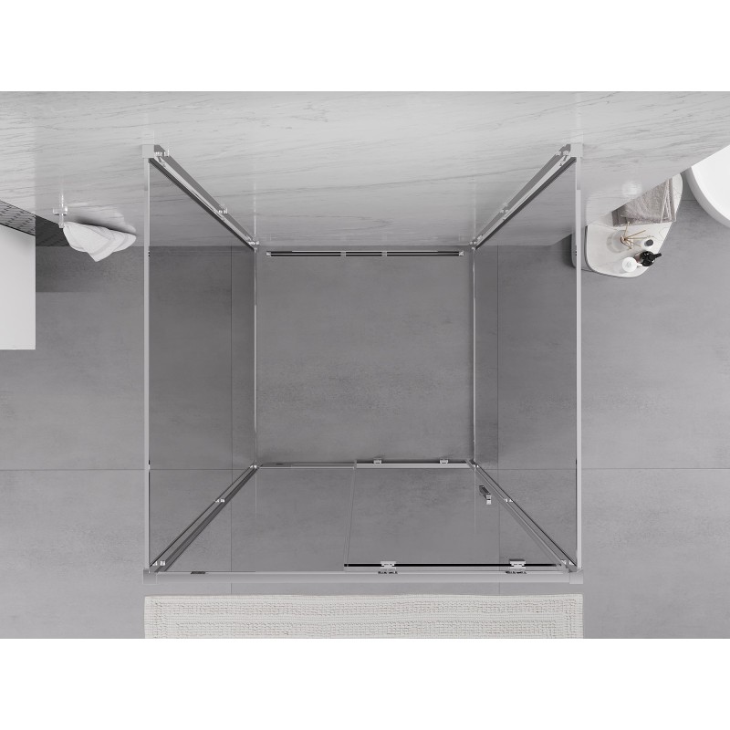 Mexen Exo-3S sprchový kout 3-stěnný posuvný 95 x 95 cm, transparentní, chrom - 8151-095-095-01-00-3S