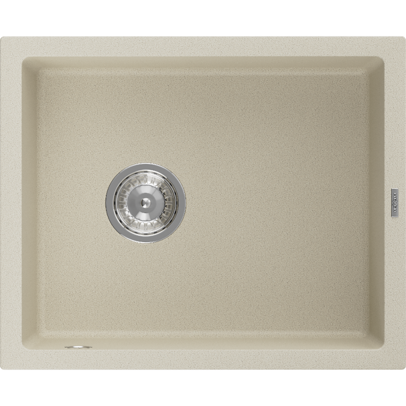 Mexen Pedro dřez žulový 1-komorový 560 x 460 mm, béžový, sifon chrom - 6508561000-69