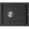 Mexen Pedro žulový dřez s 1 komorou 560 x 460 mm, černý tečkovaný, chromový sifon - 6508561000-76