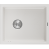 Mexen Pedro dřez granitový 1-komorový 560 x 460 mm, bílý, sifon chrom - 6508561000-20