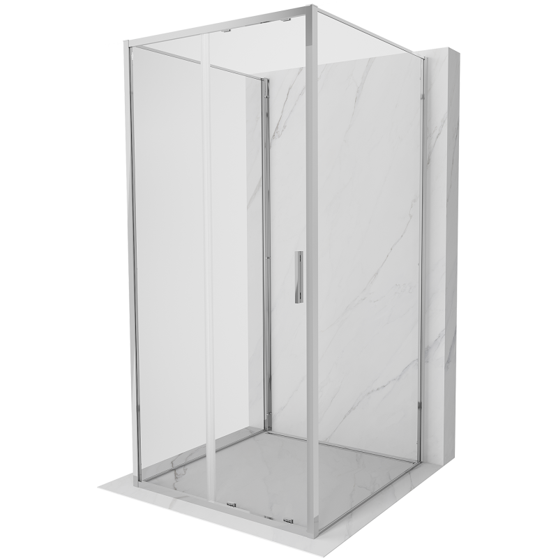 Mexen Exo-3S sprchový kout 3-stěnný posuvný 110 x 110 cm, transparentní, chrom - 8151-110-110-01-00-3S