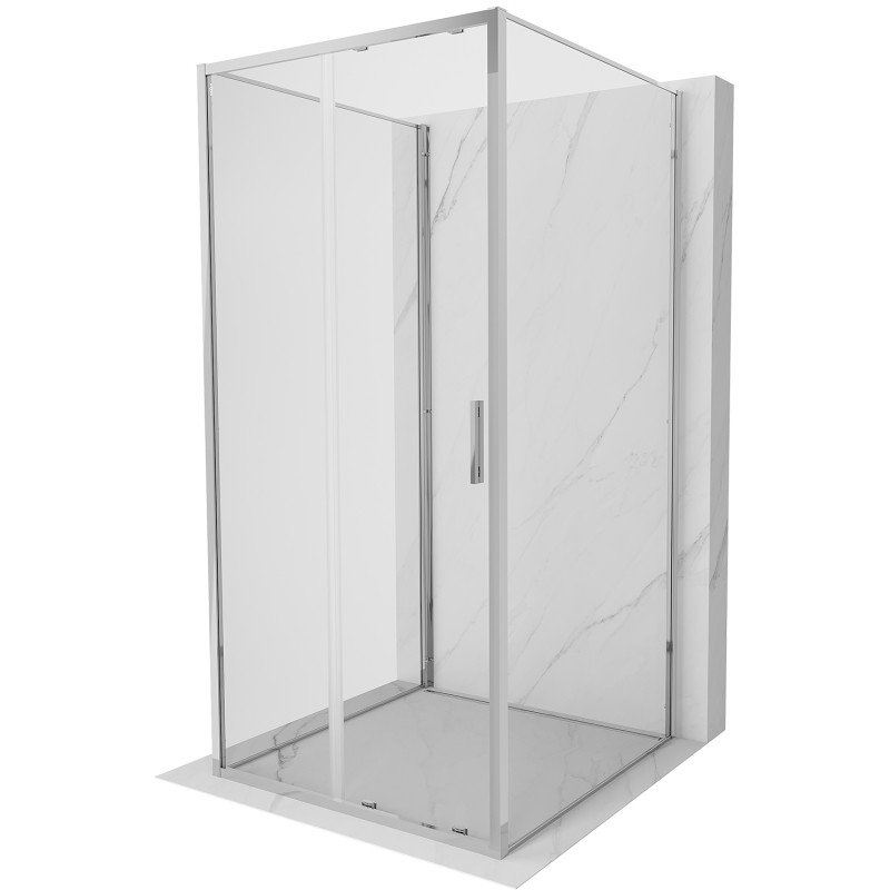Mexen Exo-S 3S sprchový kout 3-stranný posuvný 110 x 110 cm, transparentní, chrom - 8151-110-110-01-00-3S