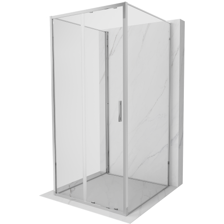 Mexen Exo-3S sprchový kout 3-stěnný posuvný 110 x 110 cm, transparentní, chrom - 8151-110-110-01-00-3S