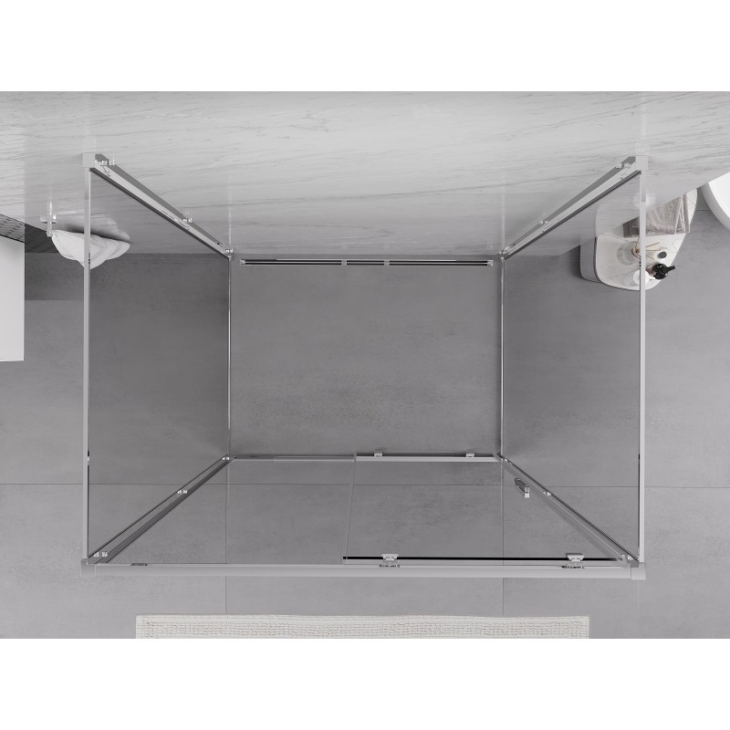 Mexen Exo-3S třístranný sprchový kout posuvný 120 x 110 cm, transparentní, chrom - 8151-120-110-01-00-3S