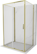 Mexen Exo-3S sprchový kout 3-stěnný posuvný 160 x 80 cm, transparentní, zlatý - 8151-160-080-50-00-3S