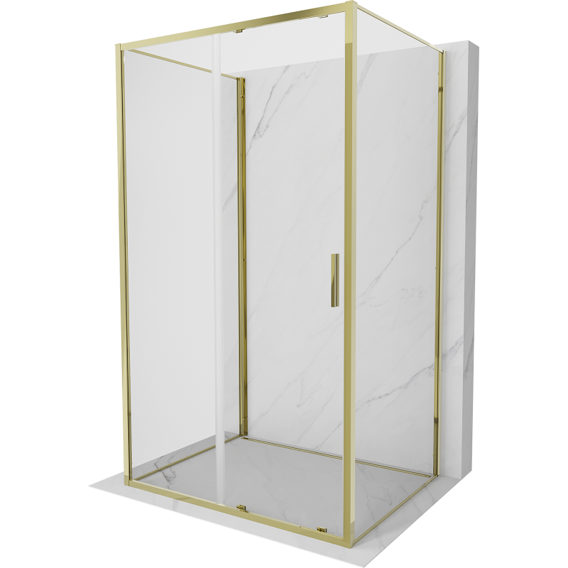 Mexen Exo-3S 3-stranný posuvný sprchový kout 135 x 95 cm, transparentní, zlatý - 8151-135-095-50-00-3S