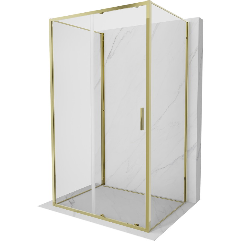 Mexen Exo-S 3S sprchový kout 3-stěnný posuvný 170 x 90 cm, transparentní, zlatý - 8151-170-090-50-00-3S