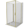 Mexen Exo-3S sprchový kout 3-stěnný posuvný 110 x 110 cm, transparentní, zlatý - 8151-110-110-50-00-3S