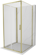 Mexen Exo-S 3S sprchový kout 3-stěnný posuvný 120 x 120 cm, transparentní, zlatý - 8151-120-120-50-00-3S